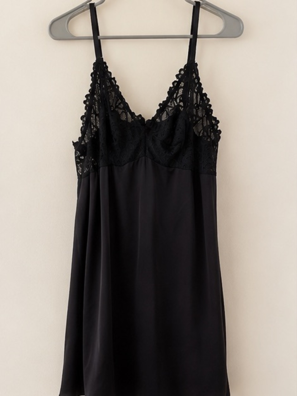 Black Lace-Trim Slip Nightgown - Women Intimates
